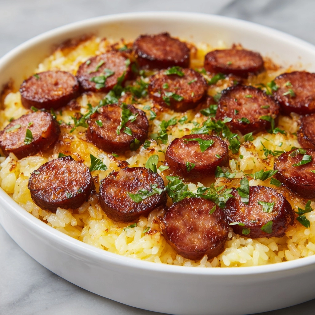 Cheesy Sausage and Rice Recipe - Recipe Image