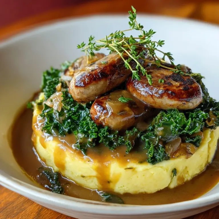 Sausages with Homemade Onion Gravy Recipe