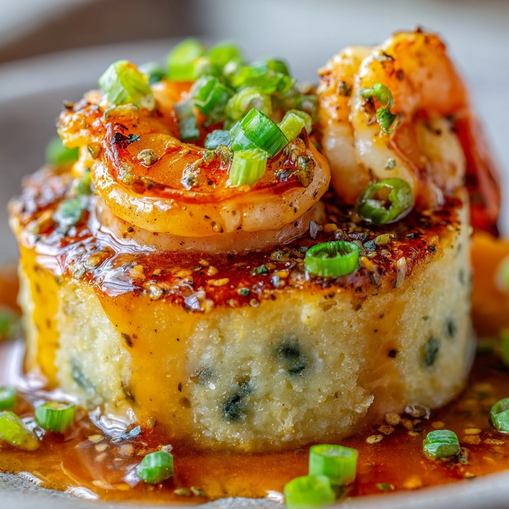 Shrimp and Scallion Grit Cups with Creamy Cheese Center Recipe - Recipe Image