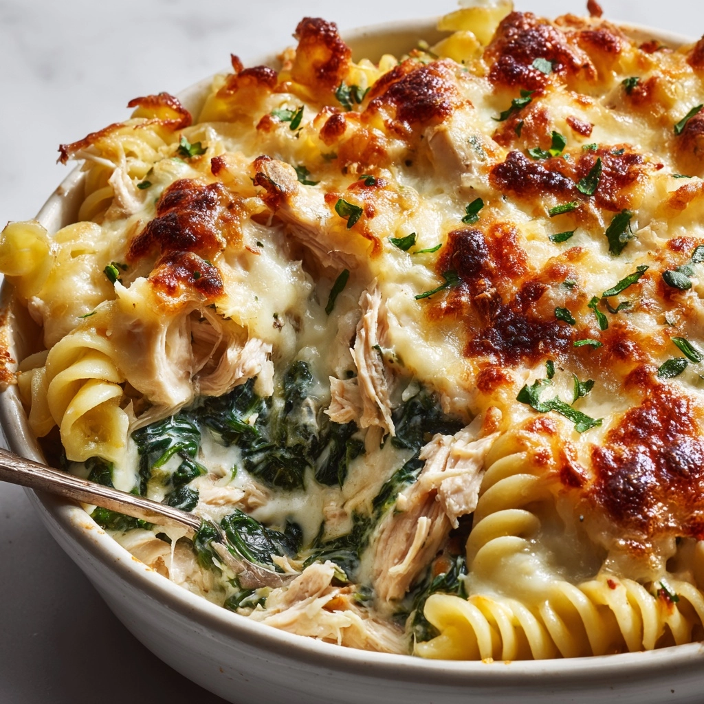 Creamy Chicken and Spinach Casserole Recipe - Recipe Image