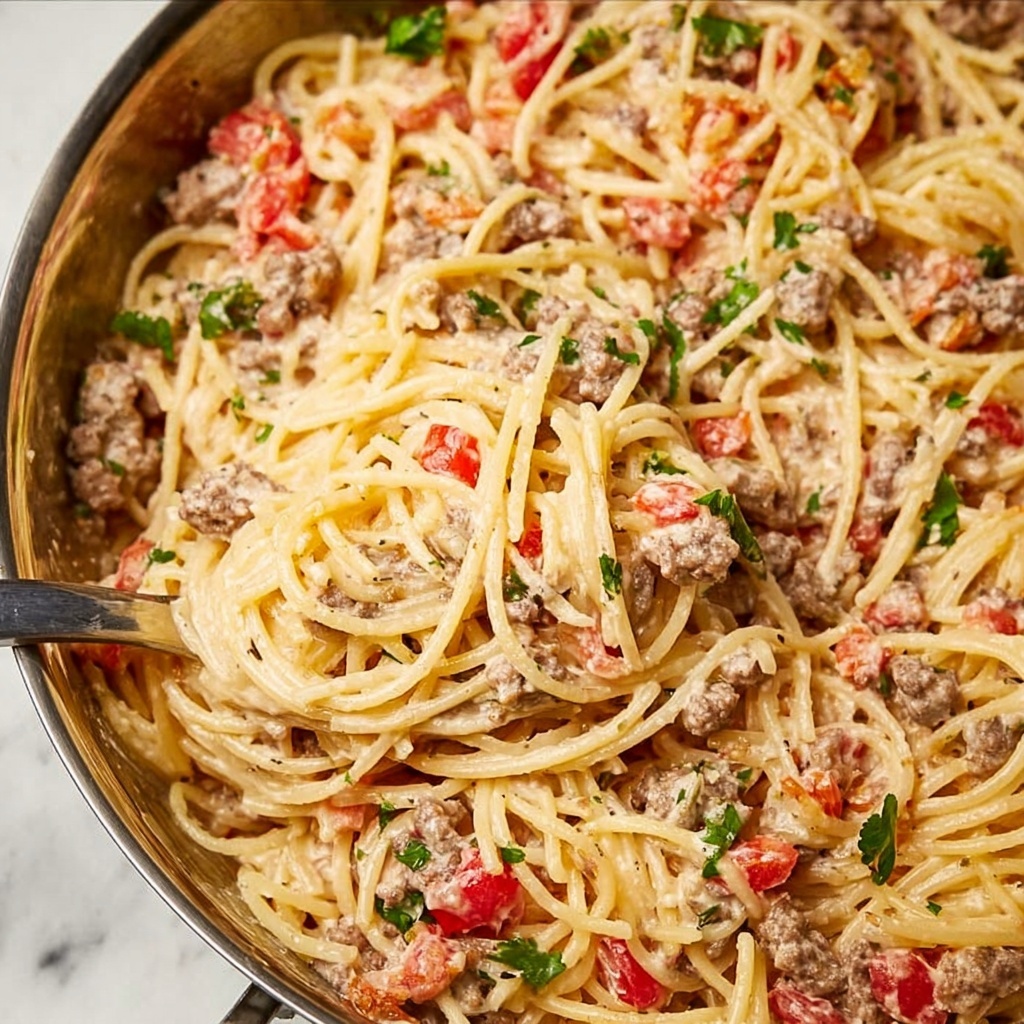 Creamy Sausage Rotel Pasta Recipe - Recipe Image