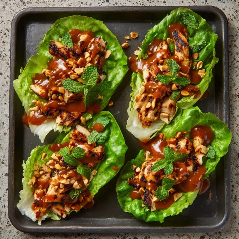 Peanut Chicken Lettuce Wraps Recipe