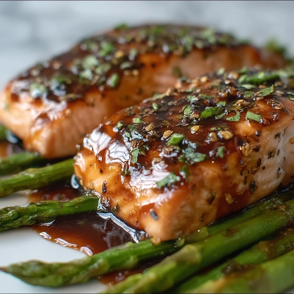 Balsamic Glazed Salmon with Asparagus Recipe - Recipe Image