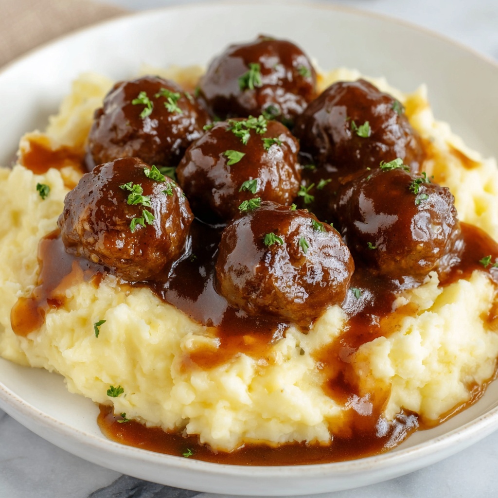 Tasty Slow Cooker Salisbury Steak Meatballs Recipe - Recipe Image