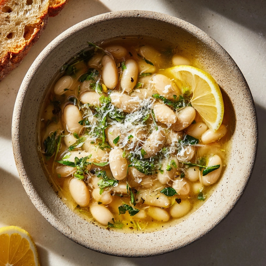 Brothy White Beans with Parmesan & Lemon Recipe - Recipe Image