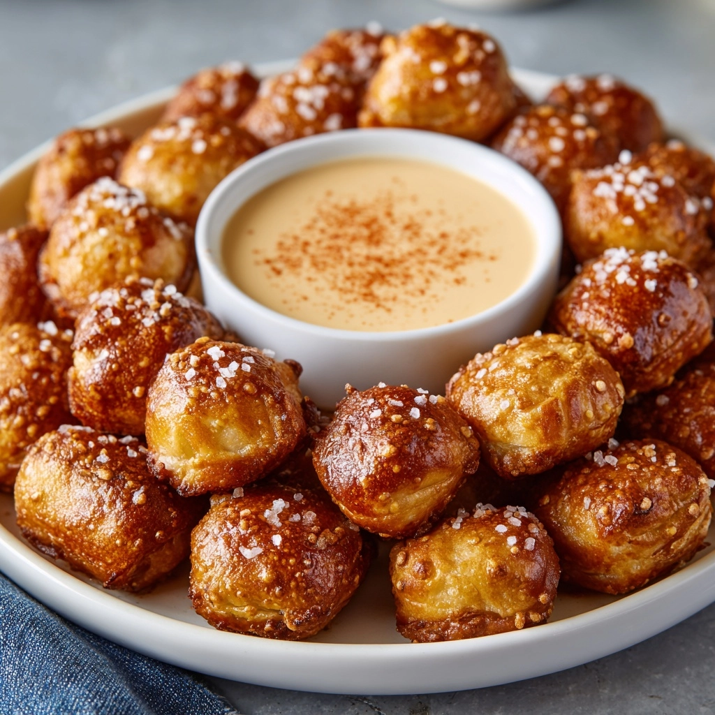 Soft Pretzel Bites with Vegan Cheese Sauce Recipe - Recipe Image