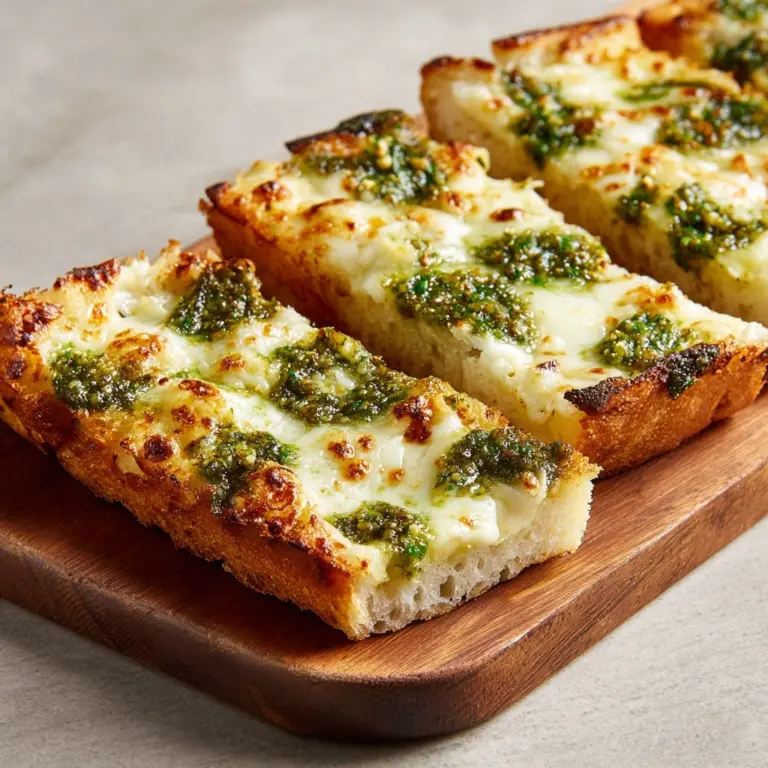 Cheesy Pesto Garlic Bread Recipe