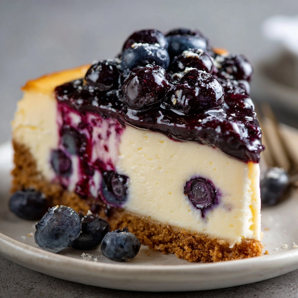 Blueberry Swirl Cheesecake with Silky Topping Recipe - Recipe Image