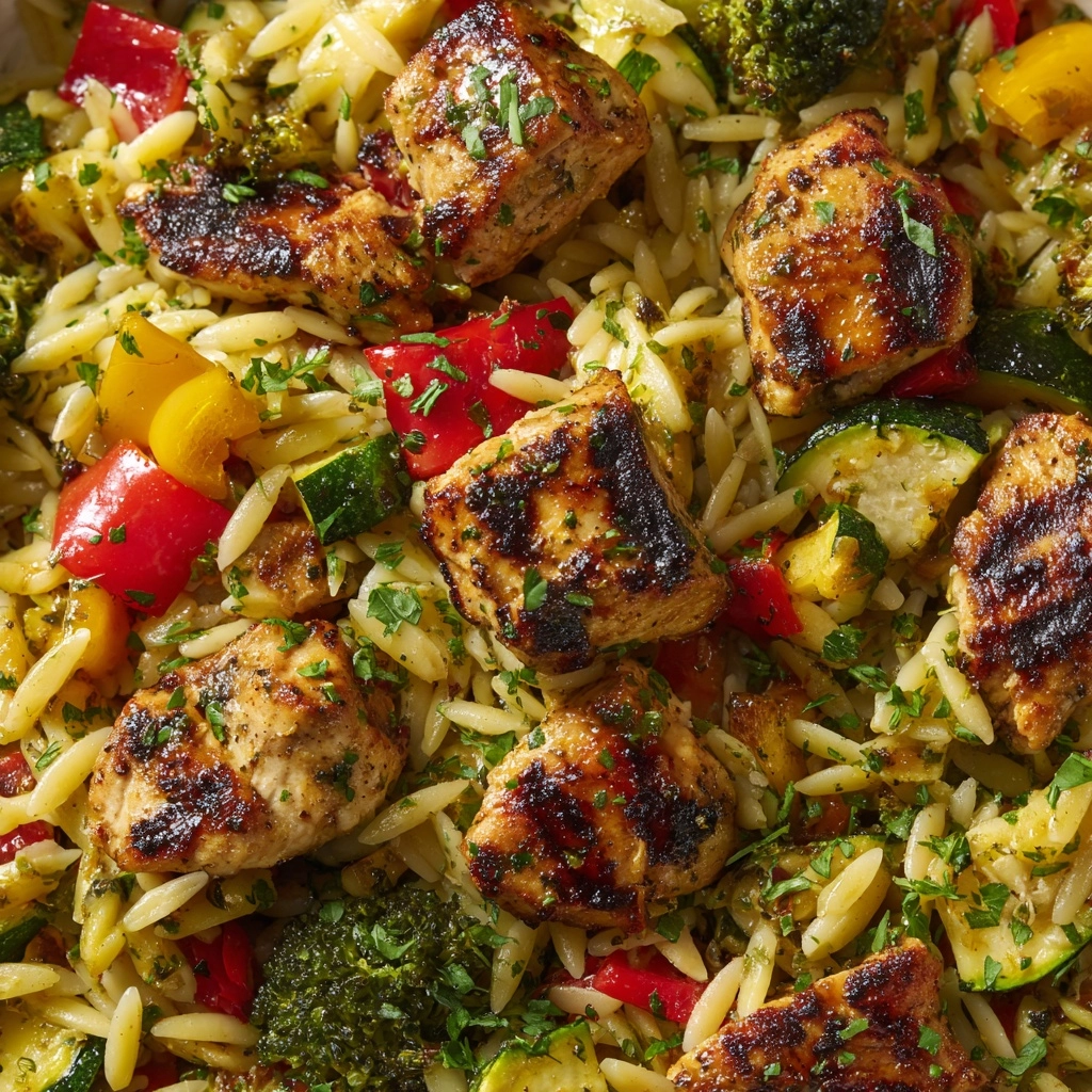 Lemon Chicken & Veggie Orzo Stir Fry Recipe - Recipe Image