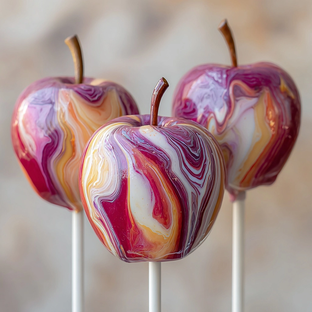 Marbled Effect Candy Apples Recipe - Recipe Image
