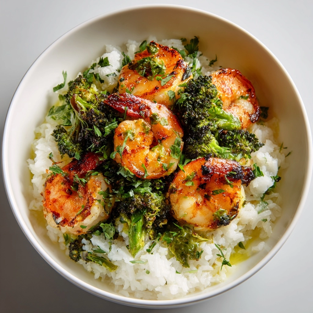 Honey Garlic Shrimp Bowls with Roasted Broccoli Recipe - Recipe Image