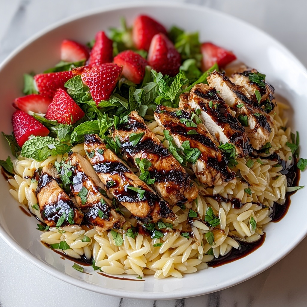 Strawberry Balsamic Chicken Orzo Delight Recipe - Recipe Image