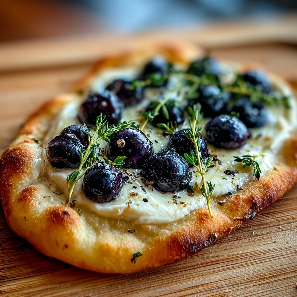 Blueberry Brie Thyme Flatbread: A Creamy, Sweet Delight Recipe - Recipe Image