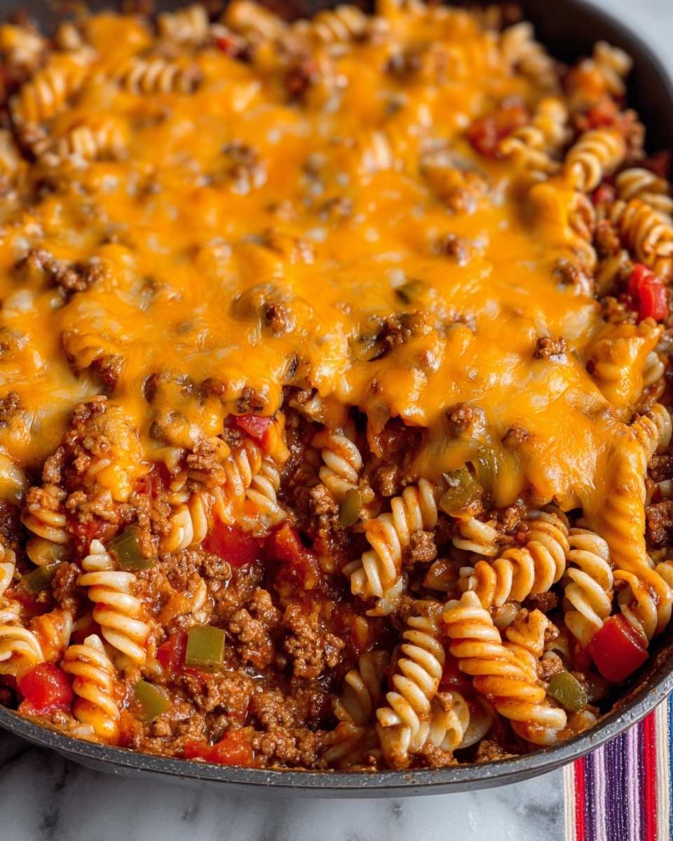 One-Pot Cheesy Taco Pasta Recipe - Recipe Image