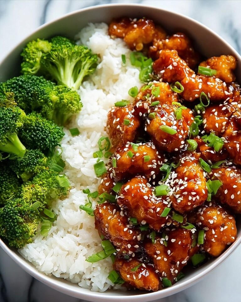 Spicy Korean Chicken with Steamed Rice and Broccoli Recipe