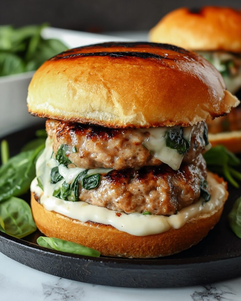 White Cheddar and Spinach Chicken Burgers Recipe