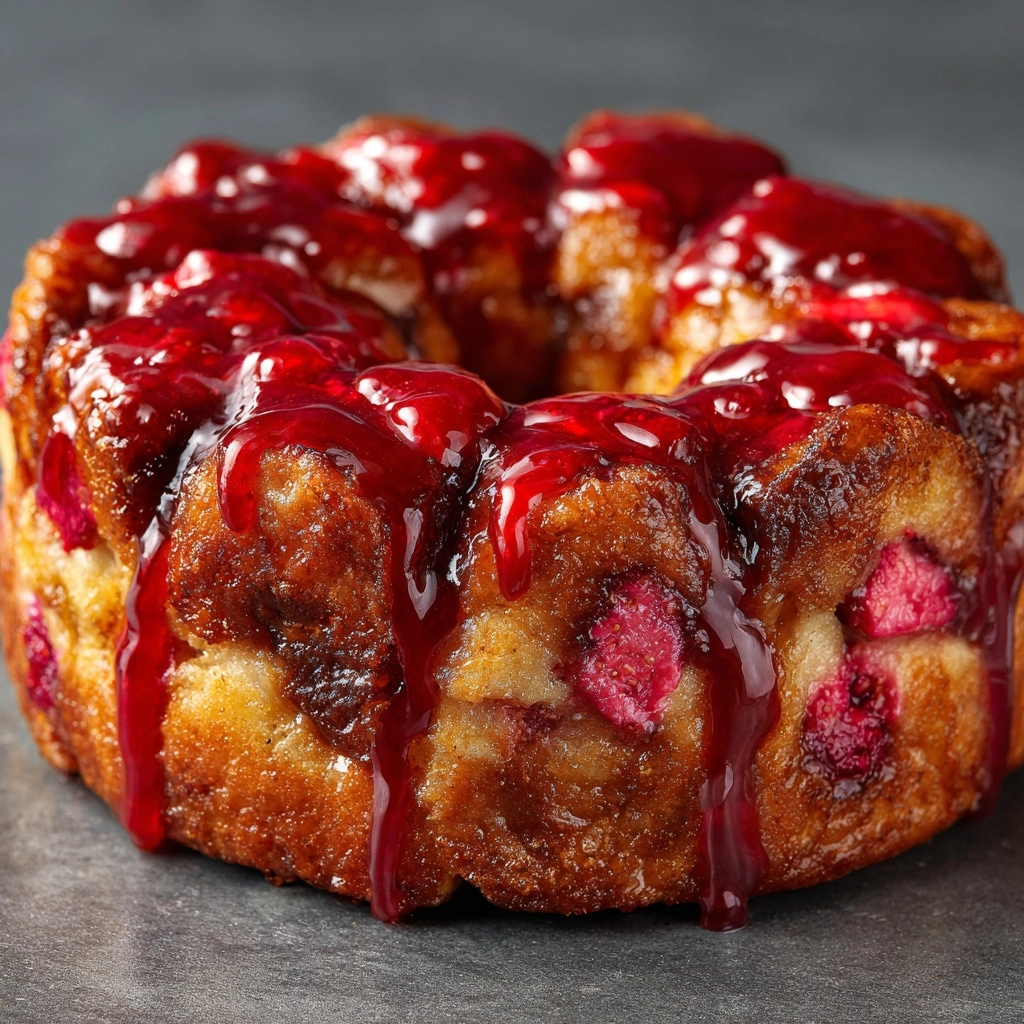 Rhubarb Cream Cheese Monkey Bread for Sweet Brunch Recipe - Recipe Image