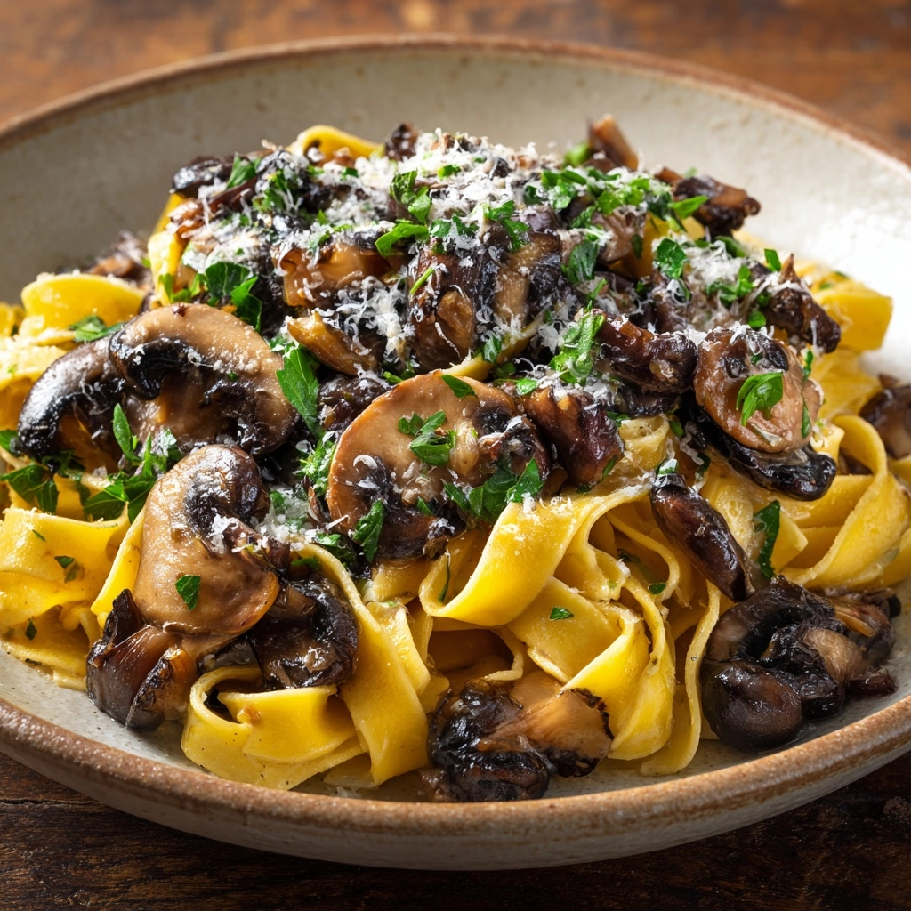 Easy Garlic Mushroom Pasta for Cozy Dinners Recipe - Recipe Image