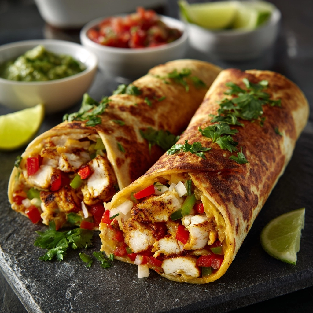 Baked Chicken Chimichangas Recipe - Recipe Image