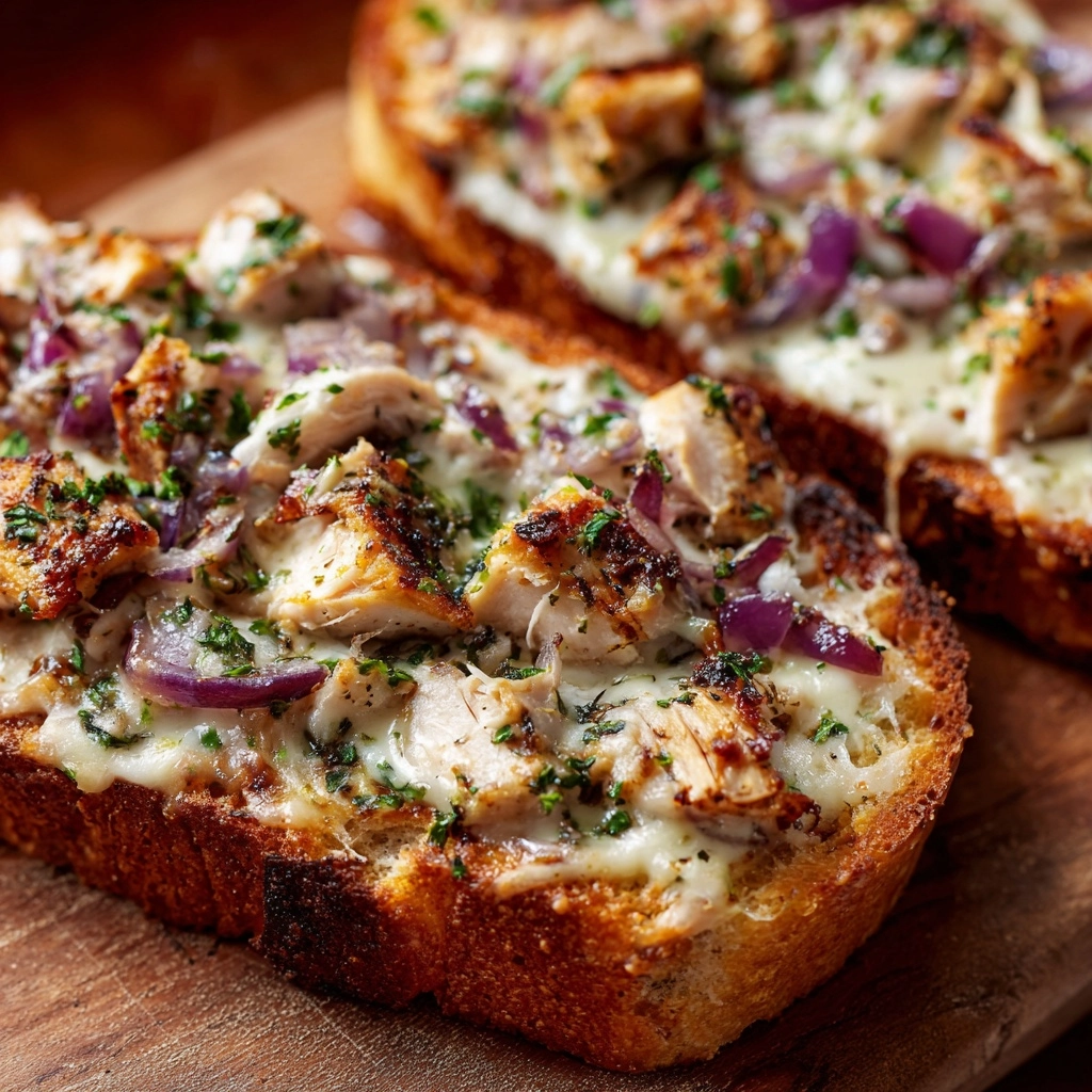 French Bread Chicken Alfredo Pizza Recipe - Recipe Image