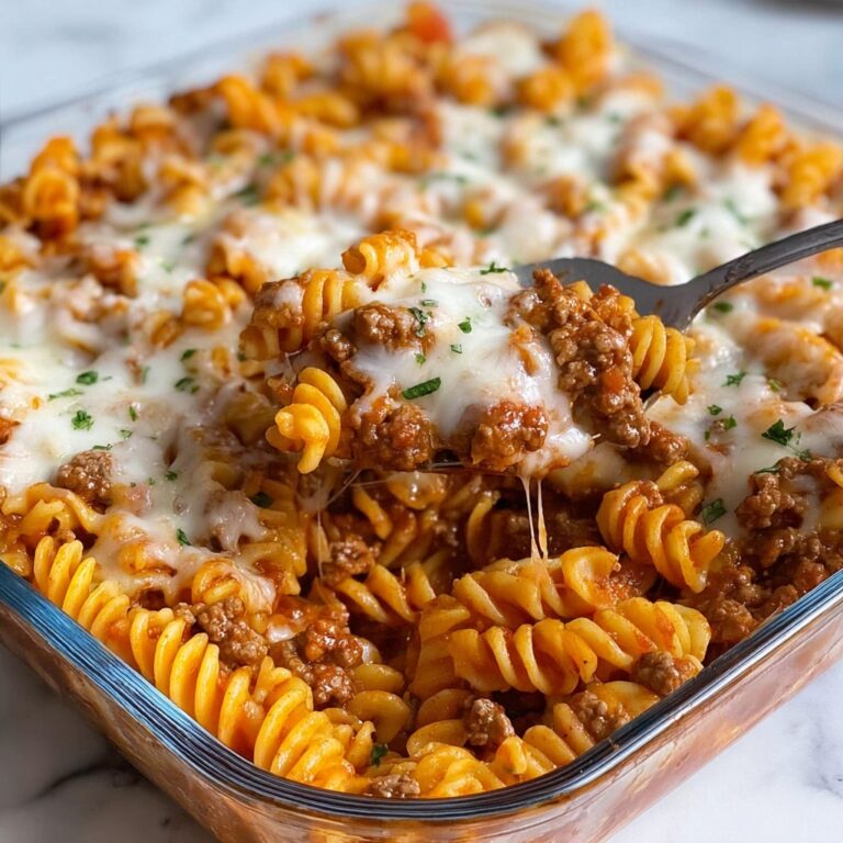 Ground Beef Casserole with Pasta, Cheddar, and Mozzarella Recipe