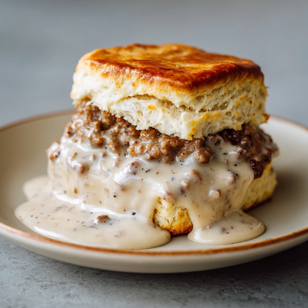 Sausage, Gravy, & Biscuit Pie Recipe - Recipe Image