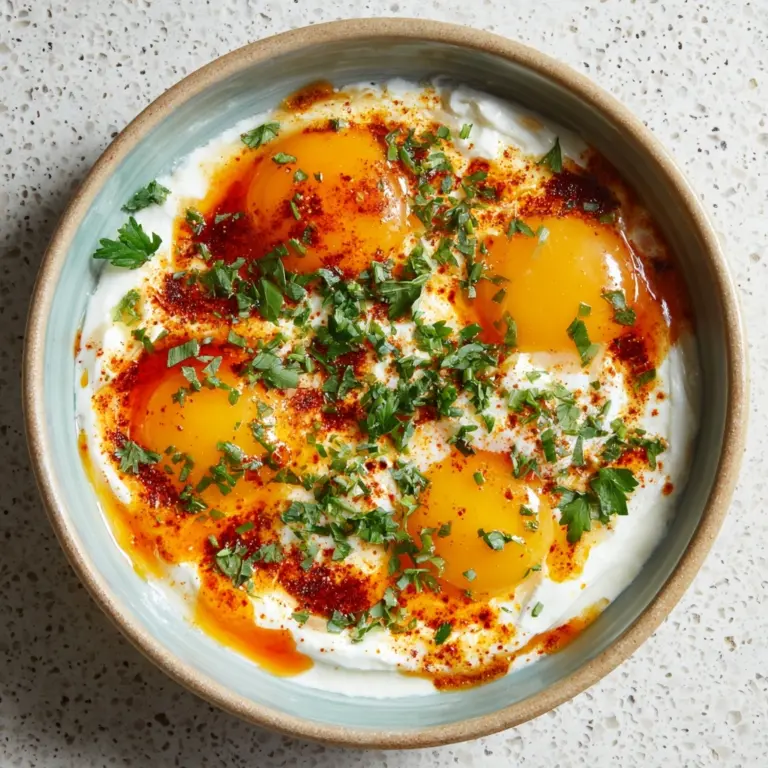 Turkish Eggs (Çılbır) with Spicy Butter and Yogurt Recipe