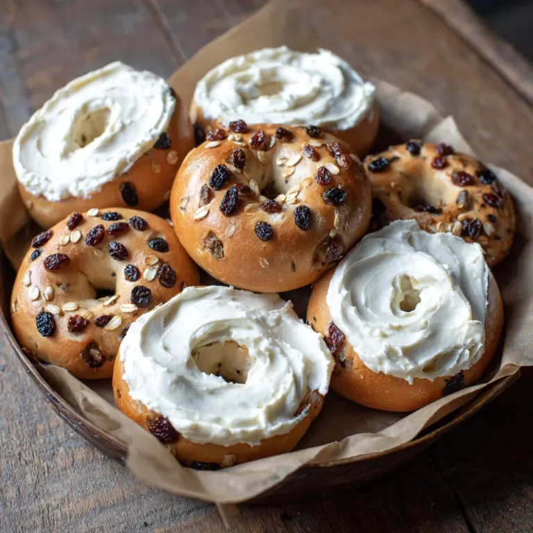 Cinnamon Raisin Bagels with Cream Cheese Recipe