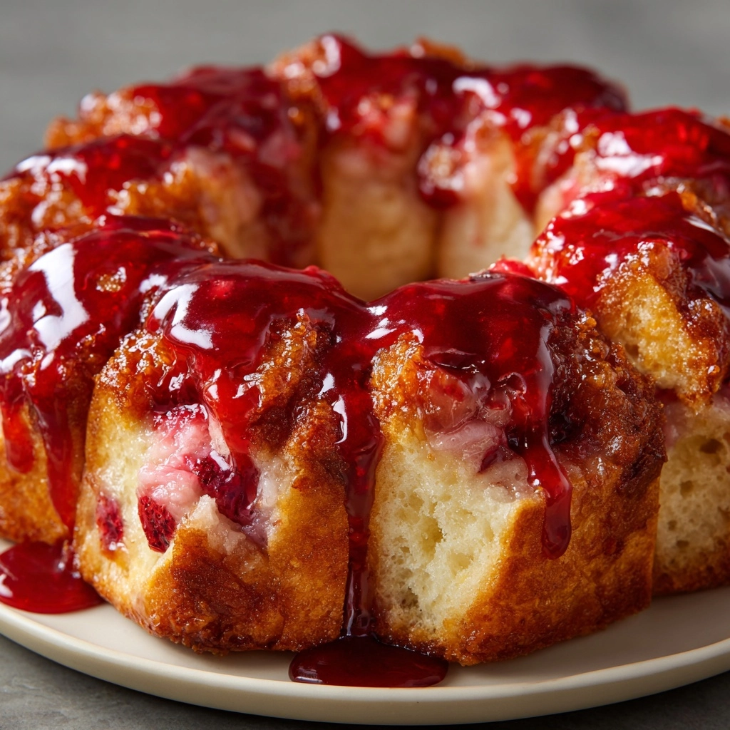 Rhubarb Cream Cheese Monkey Bread for Sweet Brunch Recipe - Recipe Image
