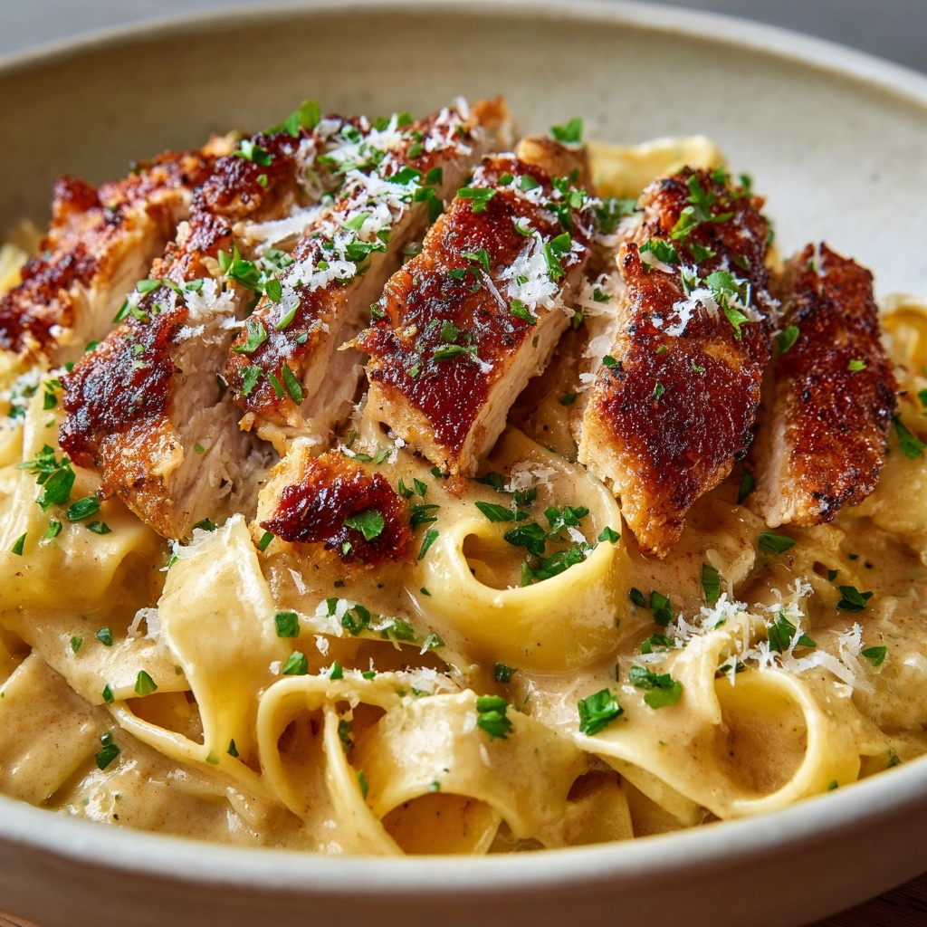 Southern Style Creamy Parmesan Chicken Pasta Recipe - Recipe Image