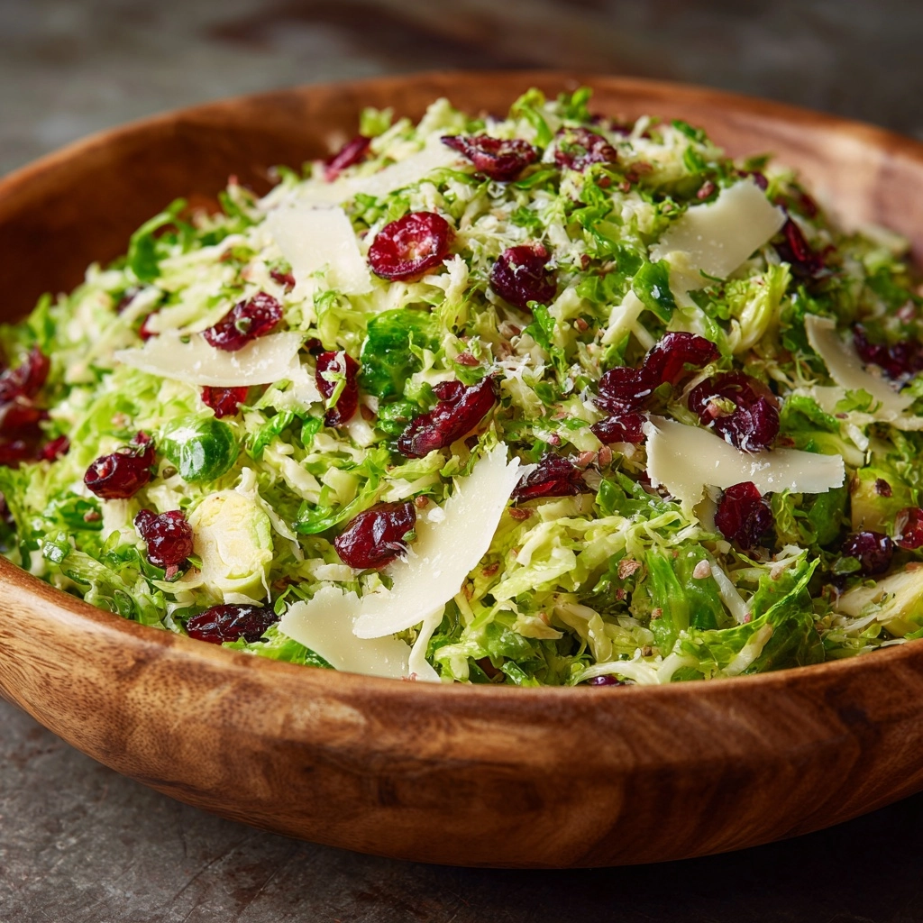 Brussels Sprout Salad with Cranberries and Parmesan Recipe - Recipe Image