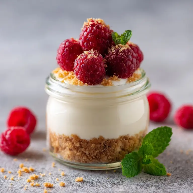 High-Protein No-Bake Cheesecake Jars with Fresh Berries Recipe