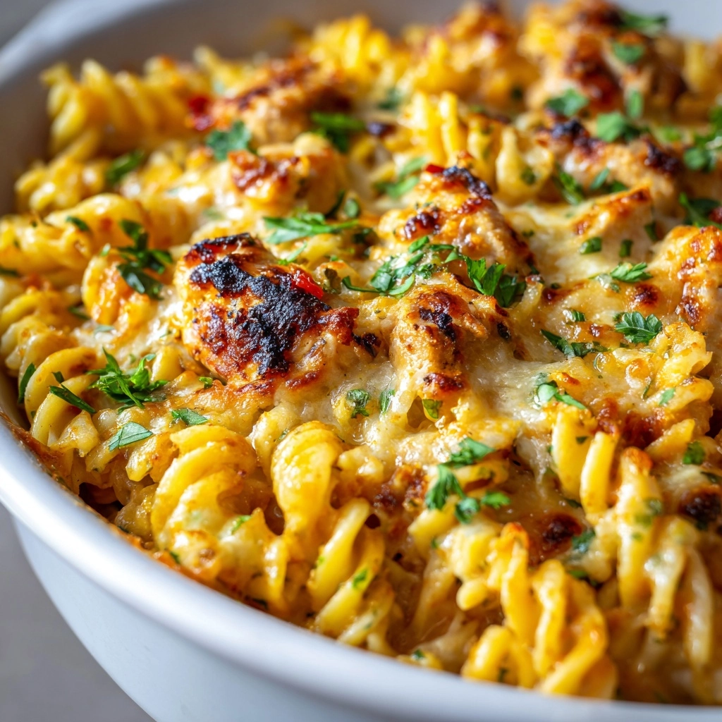 Cajun Cream Cheese Chicken Pasta Bake Recipe - Recipe Image