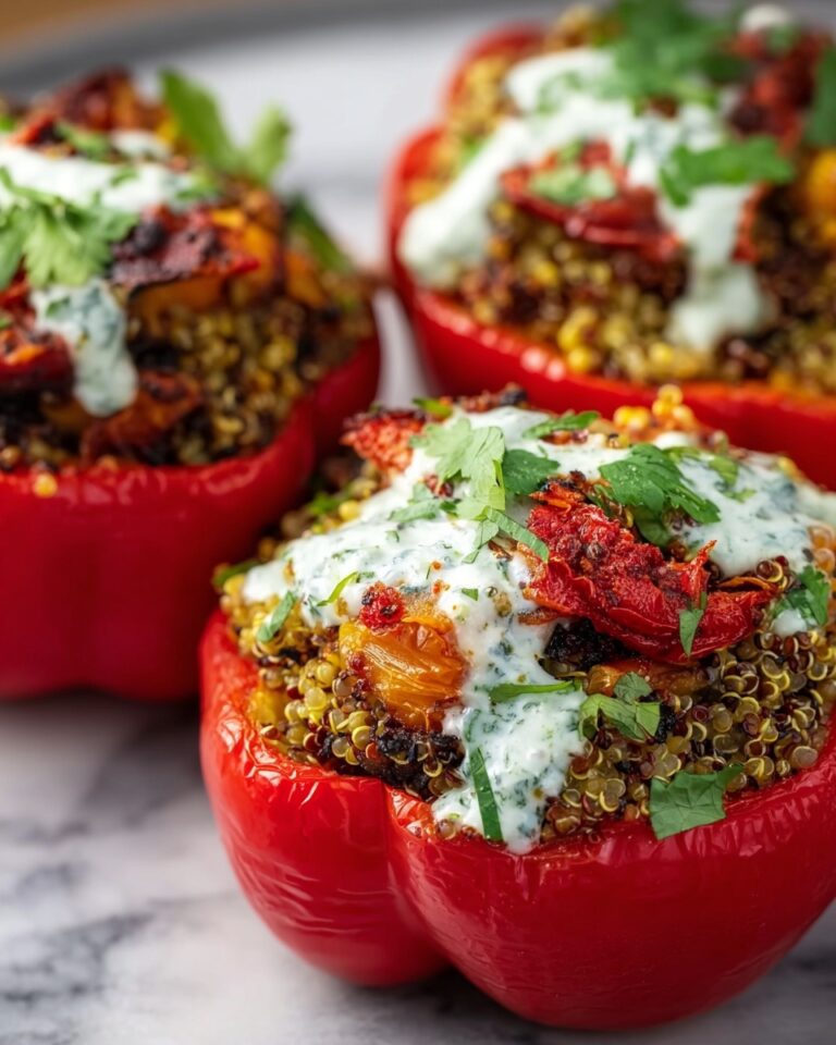 Greek Stuffed Peppers with Tzatziki Sauce Recipe