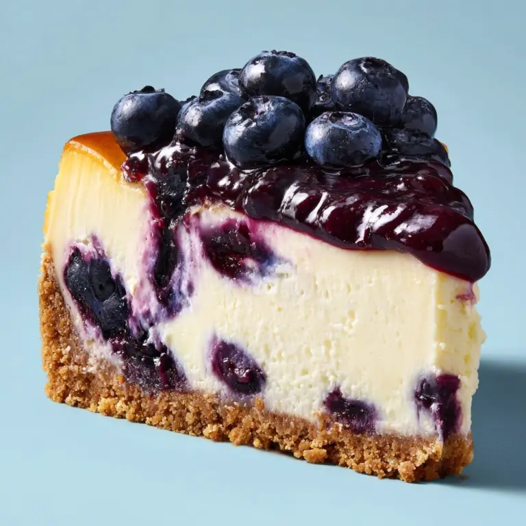 Blueberry Swirl Cheesecake with Silky Topping Recipe
