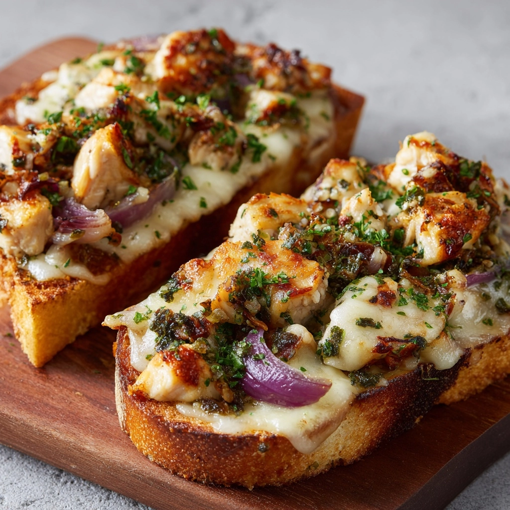 French Bread Chicken Alfredo Pizza Recipe - Recipe Image