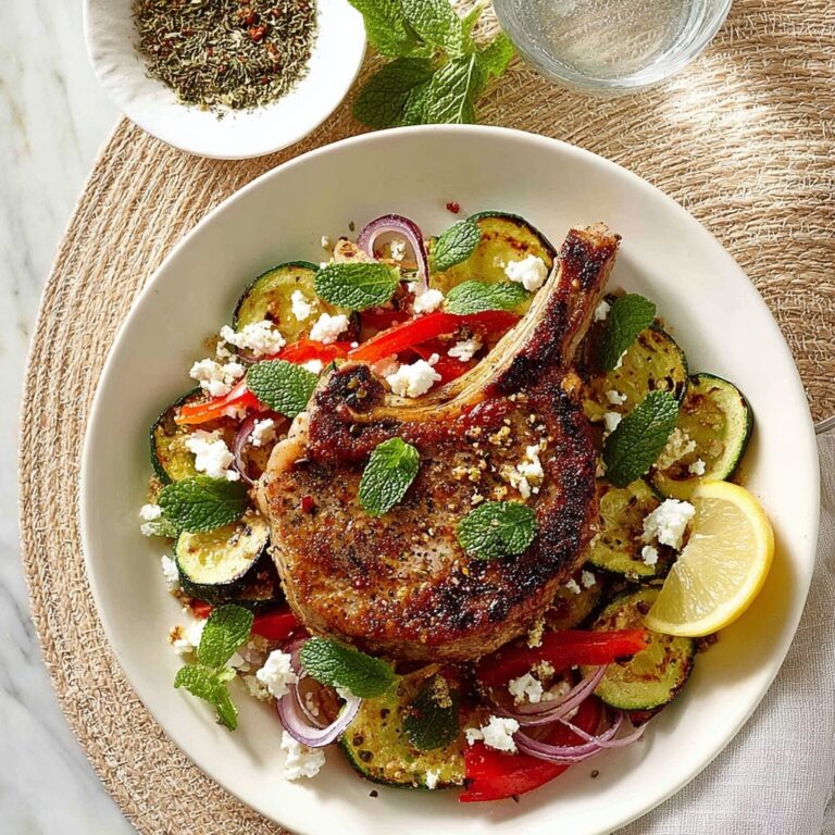Lemon Pepper Pork with Zucchini and Feta Couscous Recipe