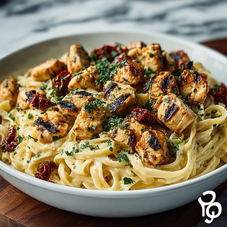 Indulgent Tuscan Garlic Chicken Bites & Sun-Dried Tomato Cajun Alfredo Pasta Recipe