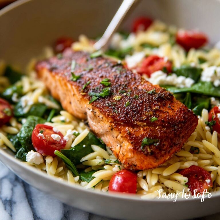 Pan Seared Salmon with Orzo Salad Recipe
