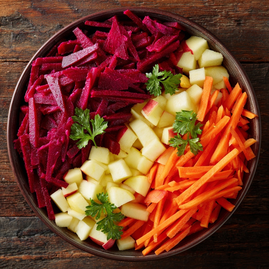 Raw Beet Salad with Apples and Carrots Recipe - Recipe Image