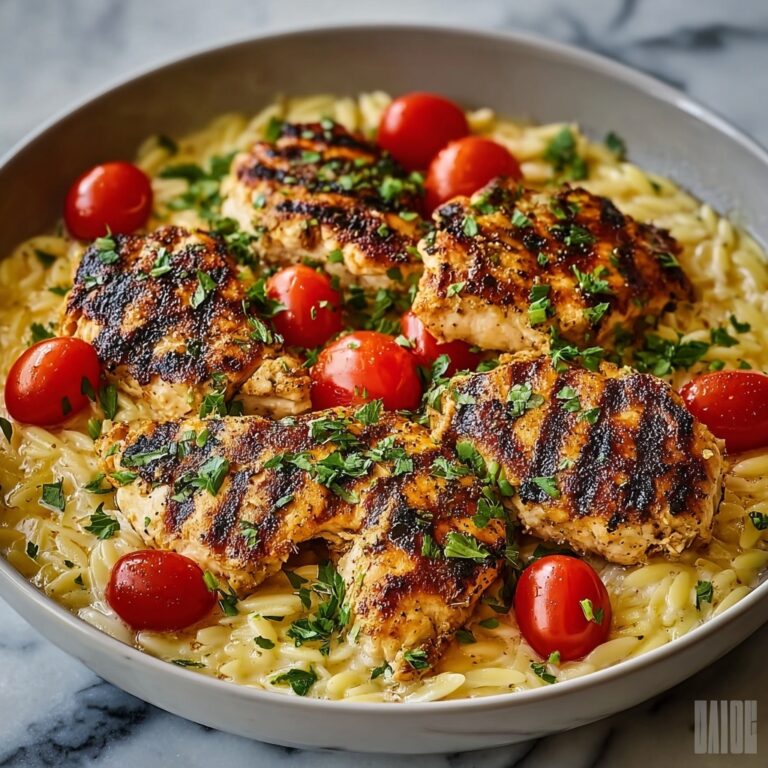 Indulgent Mediterranean Creamy Chicken Orzo in One Pan Recipe