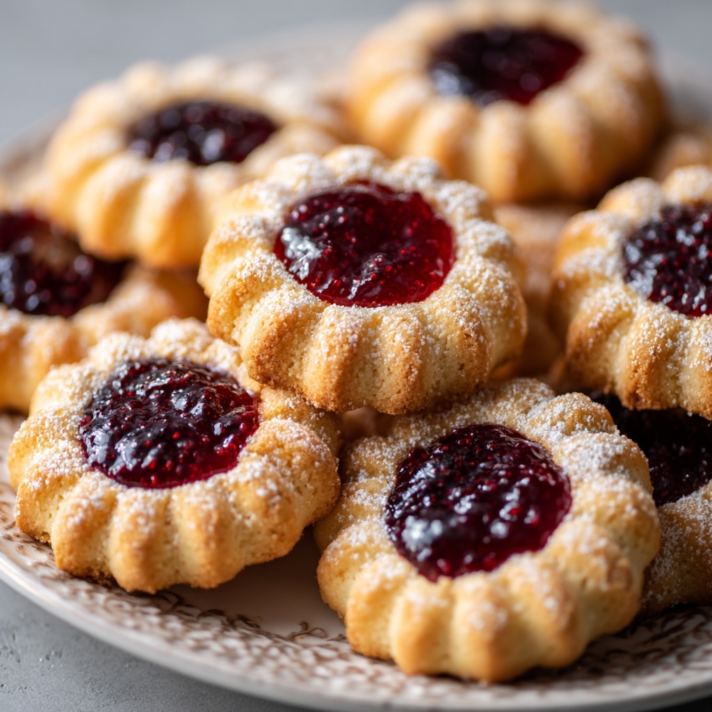 Luscious Buttery Shortbread Cookies with Raspberry Recipe - Recipe Image