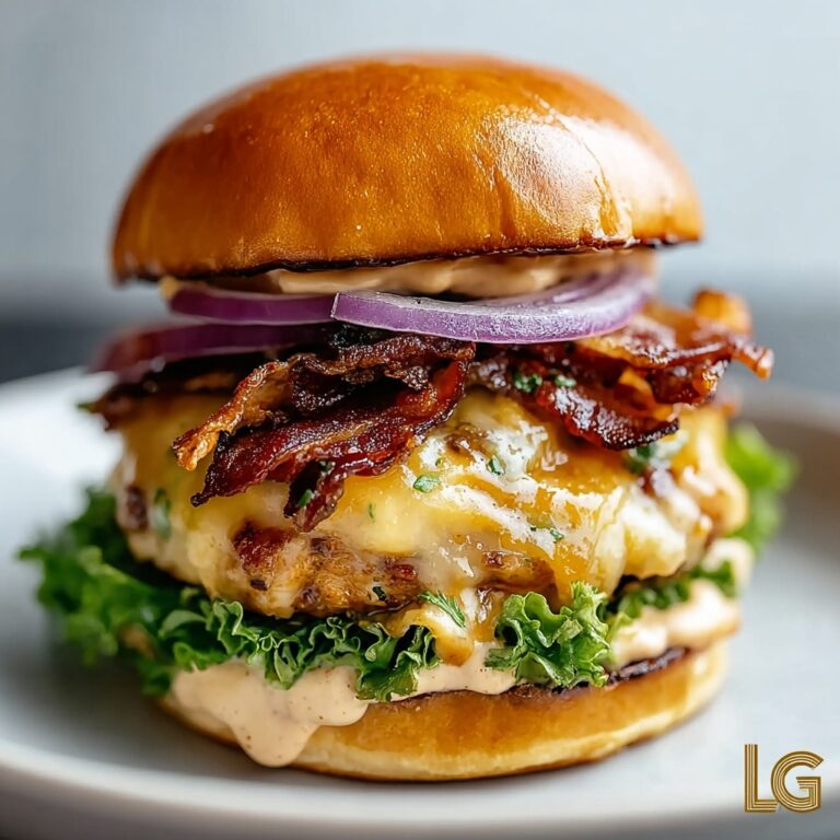 Smash Chicken Burger with Blended Spices, Cheddar, and Turkey Bacon Recipe