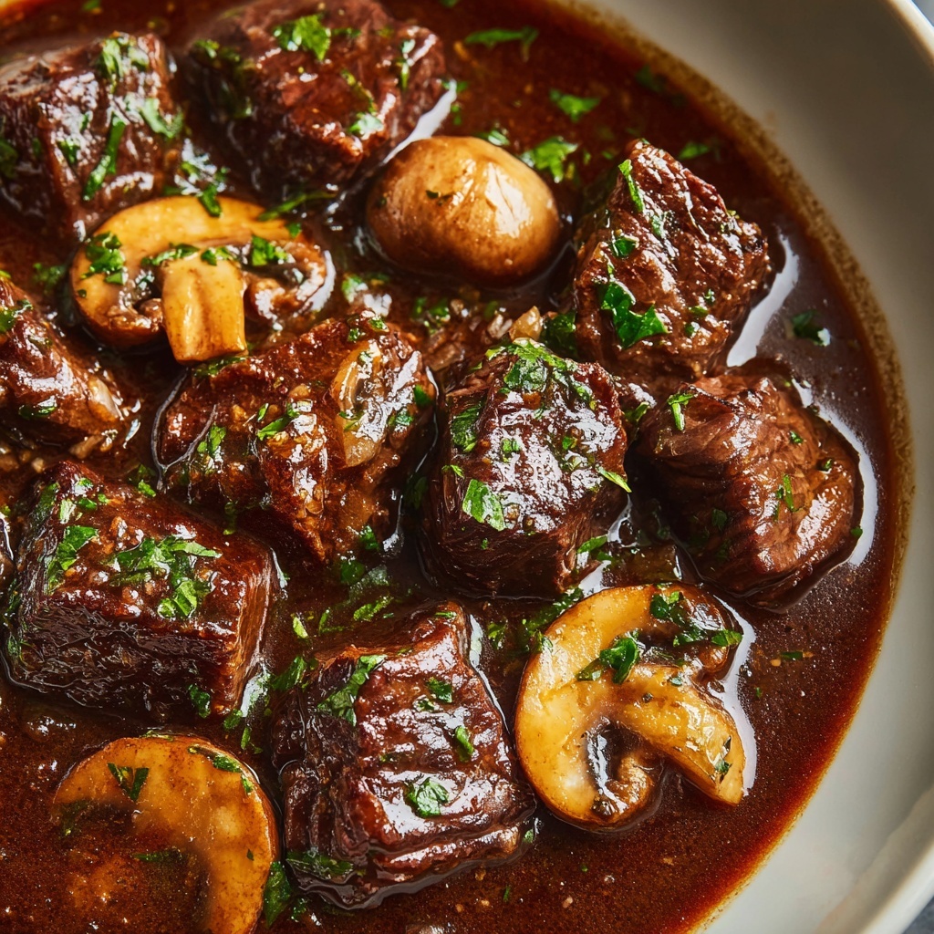 Slow Cooker Beef and Mushroom Stew Recipe - Recipe Image