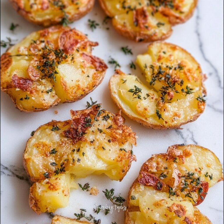 Smashed Red Potatoes with Garlic Herb Sauce Recipe