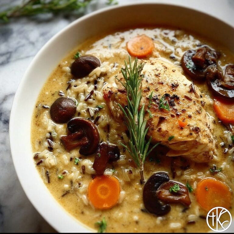 Wild Rice Chicken Soup with Roasted Mushrooms Recipe