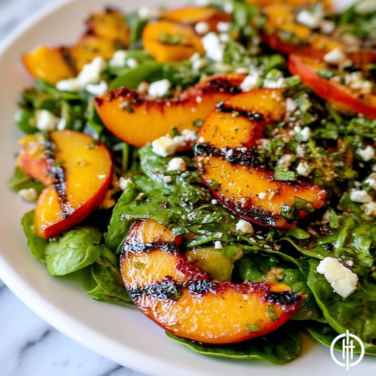 Grilled Peach Salad with Basil Vinaigrette Recipe